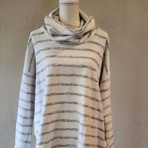 LOFT Striped Cowlneck Sweater